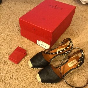 Authentic Valentino rock studs espadrilles wedges